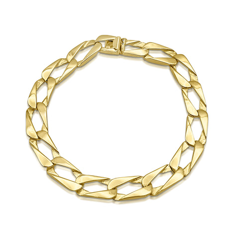 Fancy Link Bracelet 14K Yellow Gold 8.75