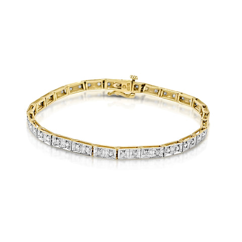 Women's Tennis Bracelet 1 1/2 ctw Diamond Accents 14K Yellow Gold 7.25"