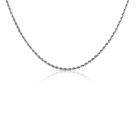 Rope Chain 14K White Gold 17"