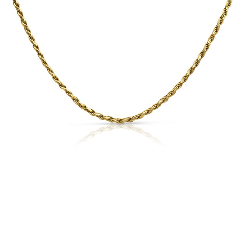Rope Chain Necklace 14K Yellow Gold 18"