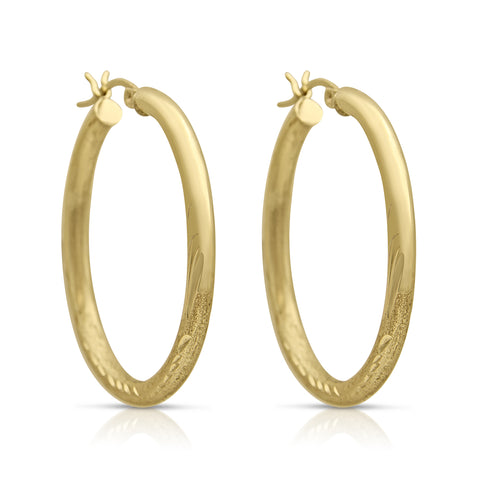 Gold Hoop Earrings 14K Yellow Gold