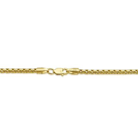 Box Chain Cross Pendant Necklace 14K Yellow Gold 24"