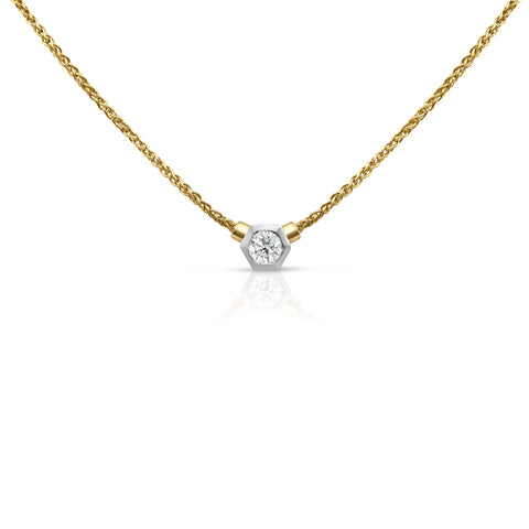 1/2 ct Diamond Pendant Necklace 14K Yellow Gold 17