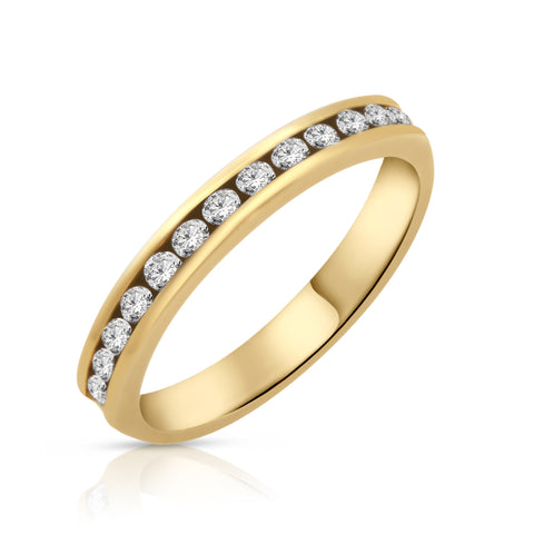 Wedding Band Ring 1/4ctw Diamond Accents 14K Yellow Gold 7
