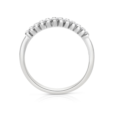 Wedding Band Ring 1/4 ctw Diamond Accents 14K White Gold 7.25