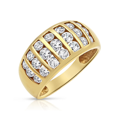 CZ Gold Ring 14K Yellow Gold 8