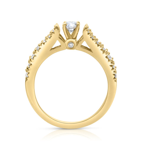 1/4 ct Diamond Promise Ring 1/2ctw Diamond Accents 18K Yellow Gold 6.25