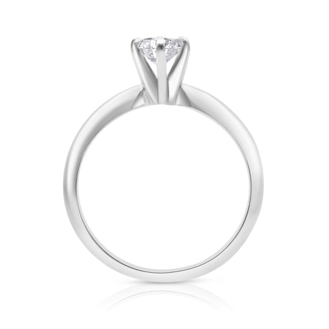 1/2 ct Diamond Engagement Ring 14K White Gold 4.75