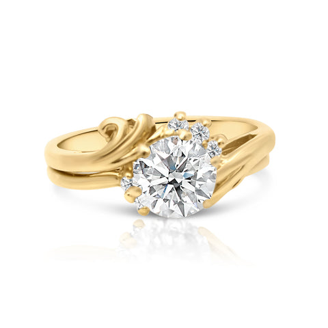 1 1/20 ct Diamond Engagement Ring 1 1/4 ctw Diamond Accents 14K Yellow Gold 5.5