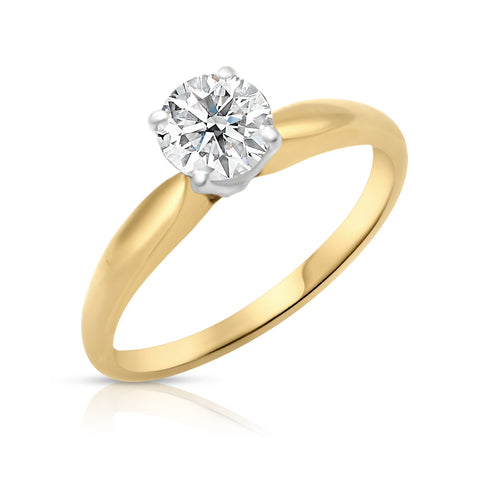 3/4 ct Diamond Engagement Ring 14K Yellow Gold 6.25