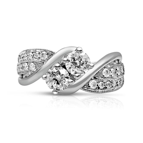 Women's Fashion Ring 1/2 ctw Diamond Accents 14K White Gold 7