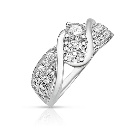 Women's Fashion Ring 1/2 ctw Diamond Accents 14K White Gold 7