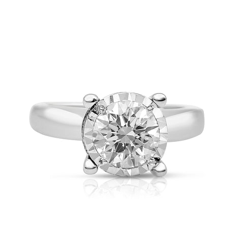1/2 ct Round-Cut Diamond Engagement Ring 10K White Gold 5.75